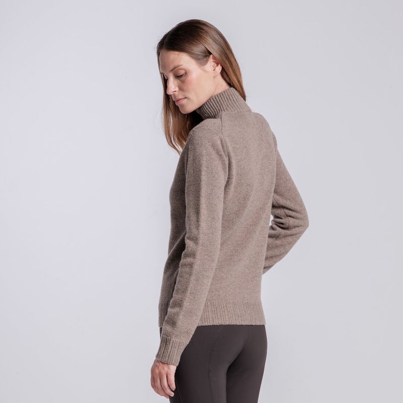 Cavalleria Toscana Women’s pure wool high-neck sweater with half zip