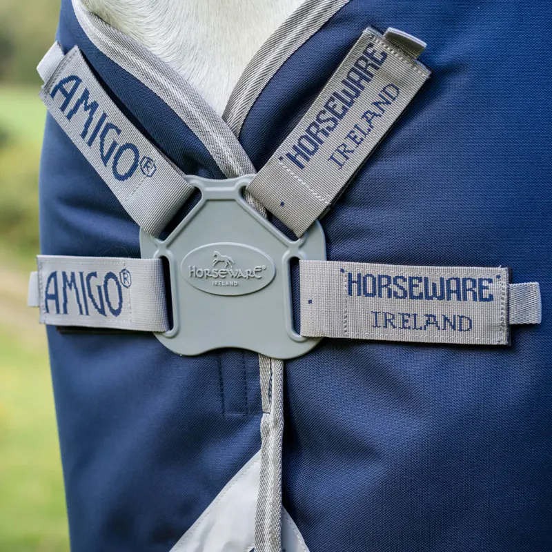 Amigo 1200D FieldSafe Plus 100g Turnout Rug - Navy/Titanium Grey