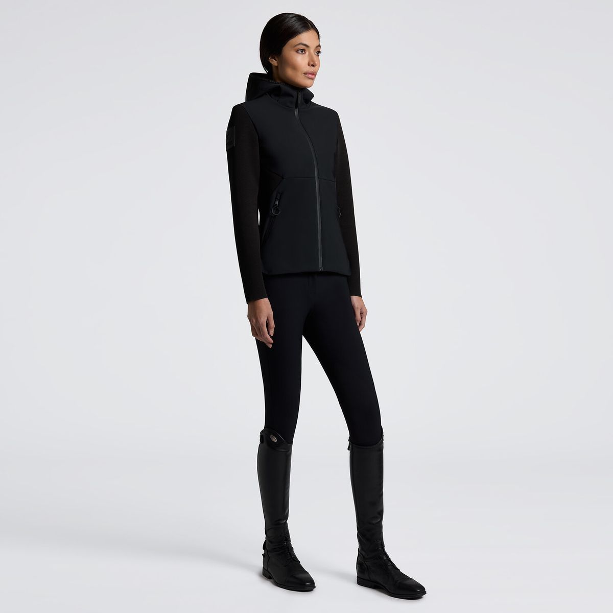 Cavalleria Toscana Women's Softshell Jacket with Tech Knit Sleeves