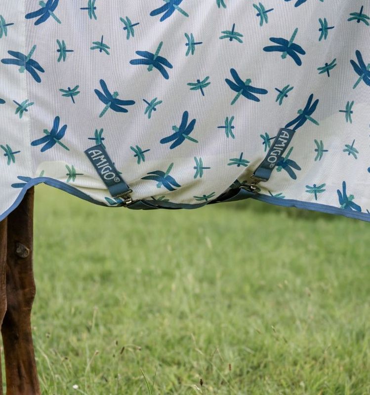 Amigo® Bug Rug Plus Fly Sheet, Dragonfly Print/Silver & Blue & Sage
